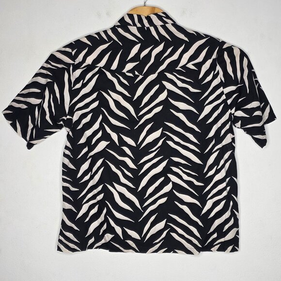 Officine Generale Paris Zebra Print Button Down Short Sleeve Shirt Men's M - Picture 3 of 5